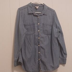 Blue Denim Button-Up Shirt